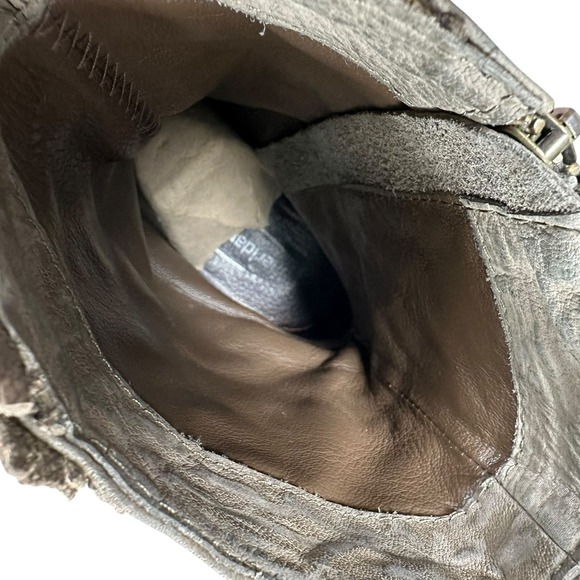 Sheridan Mia Brown Leather Bootie Boots Fringe Studded Zip Women's US Sz 7.5 - Picture 7 of 8